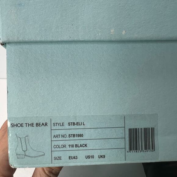 Shoe The Bear Eli Leather Upper Chelsea Ankle Boot Pull On Black Men 10 Tried On - Picture 11 of 11